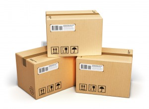Lochrrand Etiketten auf Karton, Vellum logistic