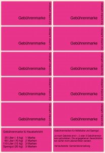 Gegührenmarken, Kehrichtsack Vignetten